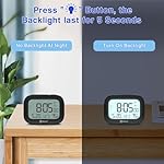 Geevon Small Travel Alarm Clock, Digital Alarm Clocks for Bedrooms Home Office, Battery Operated Desk Clock with 3 Inch Large Display, 2 Alarms, 5s Backlight, Snooze, Indoor Temperature, Black - Image 5