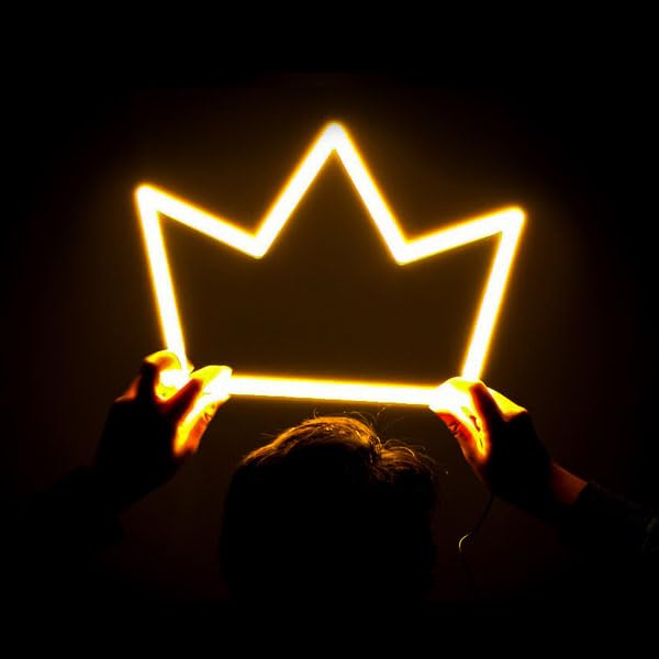 BPA Crown Neon Light, King, Queen, Kids Room, Yellow, LED, 40x30 cm