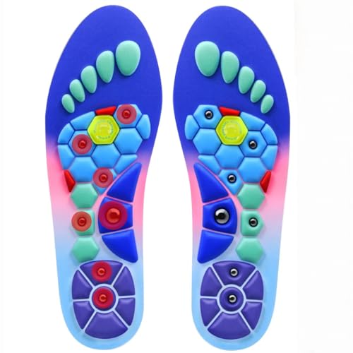 Acupressure Insoles for Men and Women - Helps Promote Blood Circulation and Relieve Fatigue Orthopedic Acupoint Massage Insoles with Magnetic (Pink