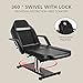 Hicomony Hydraulic Tattoo Chair Esthetician Bed with Rolling Stool, Multi-Purpose Black Tatoo Bed Tablefor Arist, 360 Swivel Adjustable Facial Chair Spa Table