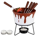 Kit jogo panela conjunto fondue 6 peças carne chocolate queijo