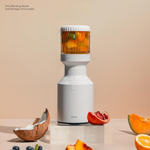 Image of Beast Blending Vessel for Mighty 850 and Beast Mini Blender, Ultra-Thick Tritan Blending Vessel + Storage Lid (415mL, Cloud White)