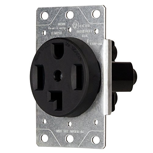 Southwire 63948421 25' 10/3, Type Nm-B, Orange & Enerlites 66300-Bk 30 Amp Dryer Receptacle Outlet, Nema 14-30R | Residential Commercial Industrial Grade, Outdoor/Indoor, 3-Pole, 4 Wire #TOP5