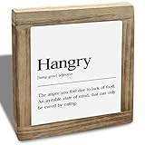 Hangry Definition Sign, Funny Kitchen Decoration, Dining Room Shelf Decor, Kitchen Signs Decoration, Rustic Wooden Plaques Sign, Decorative Wood Signs