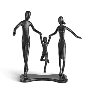 Sziqiqi Iron Gifts for 6th Anniversary: 6th Year Gifts for Men Women Anniversary Wedding Gift for Husband Wife Parents – 6 Year Sculpture Gift Family of 3 Figurine