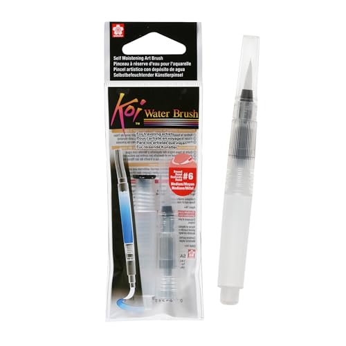 SAKURA Pincel de água Koi – Pincel de água para aquarela – Tanque de 4 ml – Ponta média