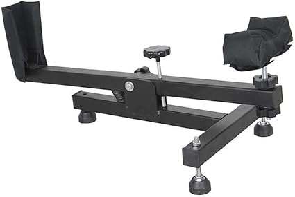 El Banco de Tiro para carabinas y Rifles de balines/Aire comprimido es ideal para calibrar visores y mejorar la precisión. Fabricado en Acero resistente, con patas ajustables y plegable. Dimensiones: 56.9 x 32 x 5.1 cm, peso: 4.1 kg.