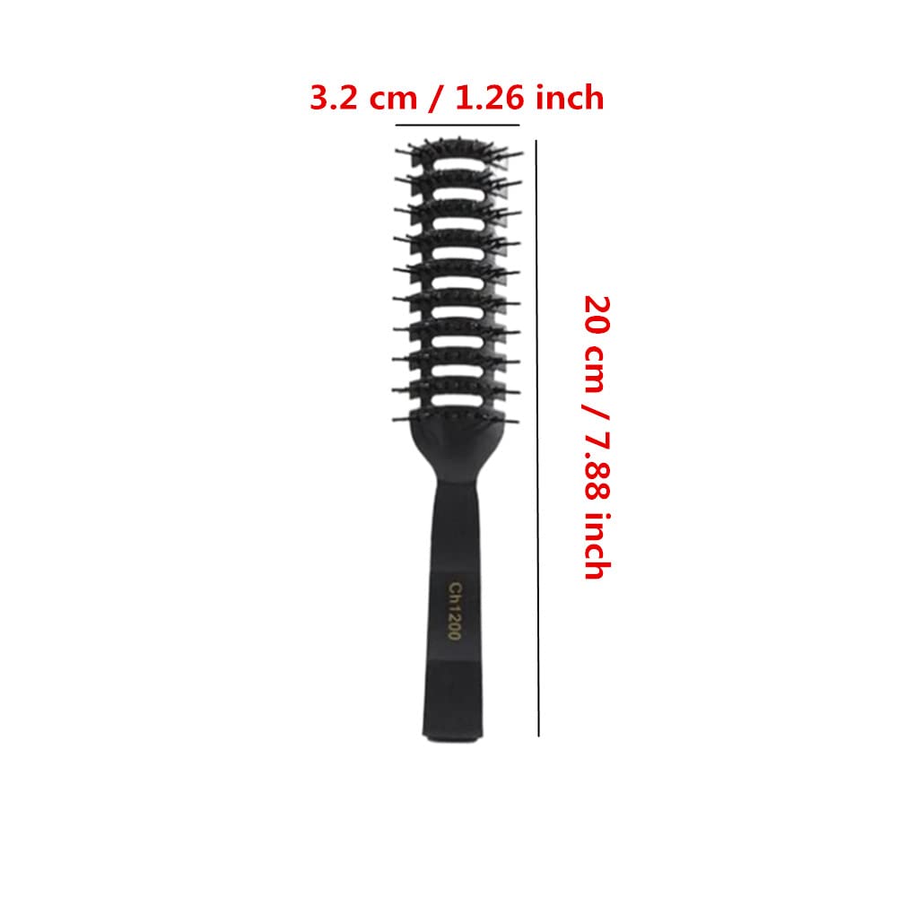 Haarbürste für Haare, schnell föhnend, antistatisch, entwirrend, Kamm für lange, kurze, nasse, lockige, glatte Männer, Frauen, 3 Stück (schwarz)