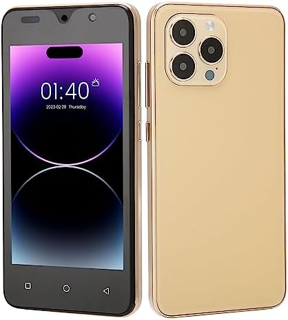 DAUERHAFT Unlocked Cell Phone, Three Card Slots 5.0 Inch Ultra HD Screen 3G Mobile Phone Face Recognition with 4000mAh Lithium Battery for Phone Call(Gold)