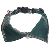 Milisten Cat Collar with Bell Adjustable Plaid Kitten Collar for Boys and Girls Lightweight Safety Release Buckle for Daily Use and Special Events Christmas