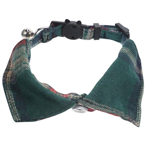 Milisten Cat Collar with Bell Adjustable Plaid Kitten Collar for Boys and Girls Lightweight Safety Release Buckle for Daily Use and Special Events Christmas
