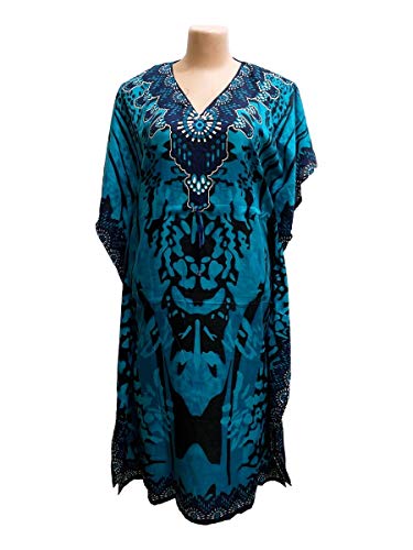 Vestido Kaftan Indiano Longo Estampado Plus Size 219