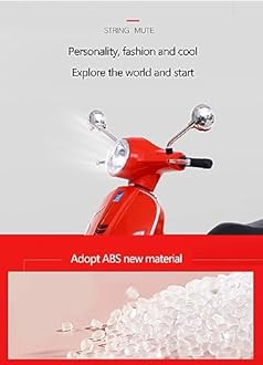 JN CREATIONS 12V Vespa Rechargeable Battery Operated Ride-On Scooter for Kids with Remote Control (2 to 7 Yrs) (White)