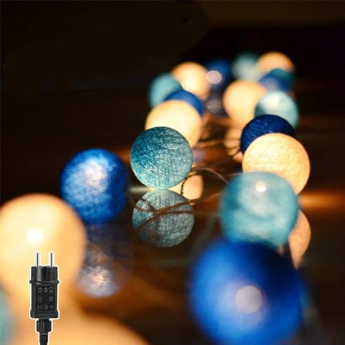 Ciskotu Guirlande Lumineuse Coton Boules - 3,8M 20 LED Chaîne Lumière Avec Prise pour Chambre Rideau Fête Noël Anniversaire Halloween Mariage Chambre de...