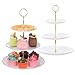 TsunNee 2 St&uuml;ck 3-st&ouml;ckiger Kuchenst&auml;nder Cupcake-Halter, Obst Kekse S&uuml;&szlig;igkeiten Servierplatte, Geb&auml;ck gestuftes Serviertablett f&uuml;r Weihnachten Hochzeit Geburtstag Babyparty (Wei&szlig;, 25 x 32 cm)
