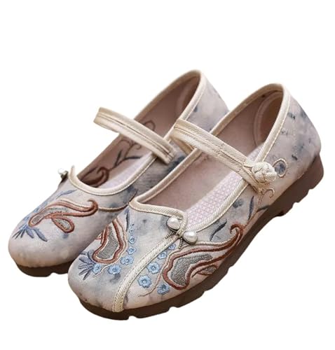 Mom's Cloth shoesMom's Lace-Up Canvas Embroidered Flat Shoes2