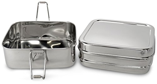 Lifestyle Block Stainless Steel Double Layer 2 Compartment Lunch Box - Compare To Eco Lunchbox #TOP1