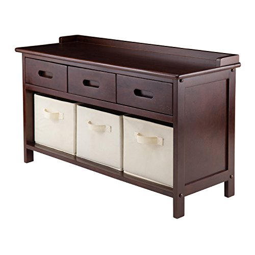 Winsome Adriana Bench, 3 Small, Walnut #TOP12