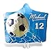 Personalized Soccer in Net Hooded Blanket, Soccer Hoodies Blanket, Ultra-Soft Warm Fleece Blanket with Hood - Sports Poncho Blanket, Oversized Hooded Blanket for Boys Girls Adults Kids Teen