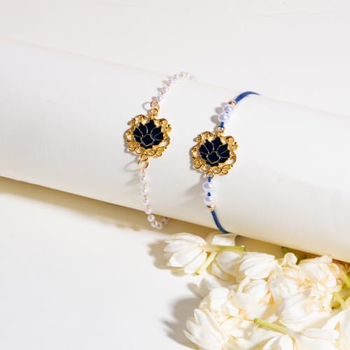 Image of Salty Rakhi for Brother & Bhaiya Bhabhi | Wrist Band Gift Pack for Sister, Bro, Bhaiya and Bhabhi | Bracelet for Men, Women | Fancy Jewellery Combo Gifts | Gift for Rakshabandhan | Traditional Rakhi Gift
