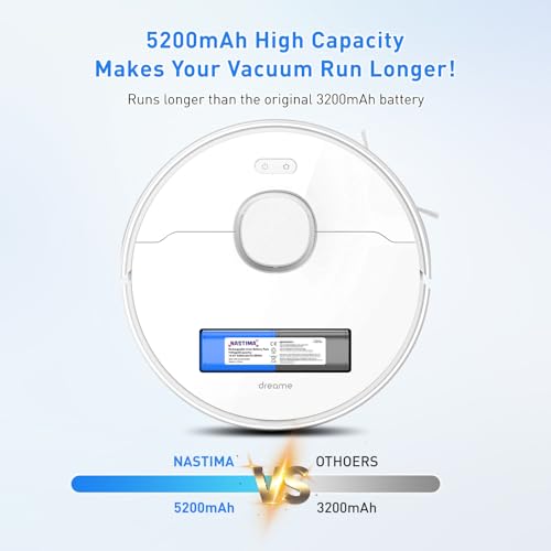 NASTIMA 14,4V 5200mAh Li-ion Ersatzakku für Dreame D9 F9 L10, Li-ion Akku für Dreame D9 Pro, D9 Max, D10s, D10 Plus, Ersatz Akku für L10s Pro, L10s Ultra Serie Saugroboter