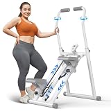 MERACH Upgraded Stair Stepper Exercise Machine for Home Gym, Foldable Vertical Stair Climber with Adjustable 3 Level Resistance, Extended Step Range
