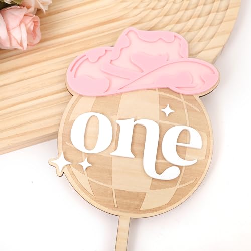 Disco Cowgirl 1st Birthday Cake Topper - Rodeo Girl Birthday Decor, Cowgirl First Birthday Decoratio