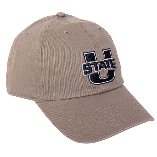 Desert Cactus Utah State University Baseball Hat USU Aggies Brimmed Embroidered Cap Adjustable Cloth Strap Adult (Style B) Grey