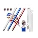 The Friendly Swede Stylus Pen Replaceable Micro-Knit Mesh Tip - Capacitive Touchscreen Stylus, Tablet Styli with Lanyards, Screen Cleaning Cloth and Replacement Tips (3 Pack) (Blue + White + Red)