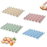 Práctico almacenamiento en la cocina: cada recipiente de plástico para huevos puede contener hasta 24 huevos, lo cual es seguro y estable y no es fácil de romper. La caja de almacenamiento de huevos ranurada es una opción ideal para mantener los huevos seguros y frescos.