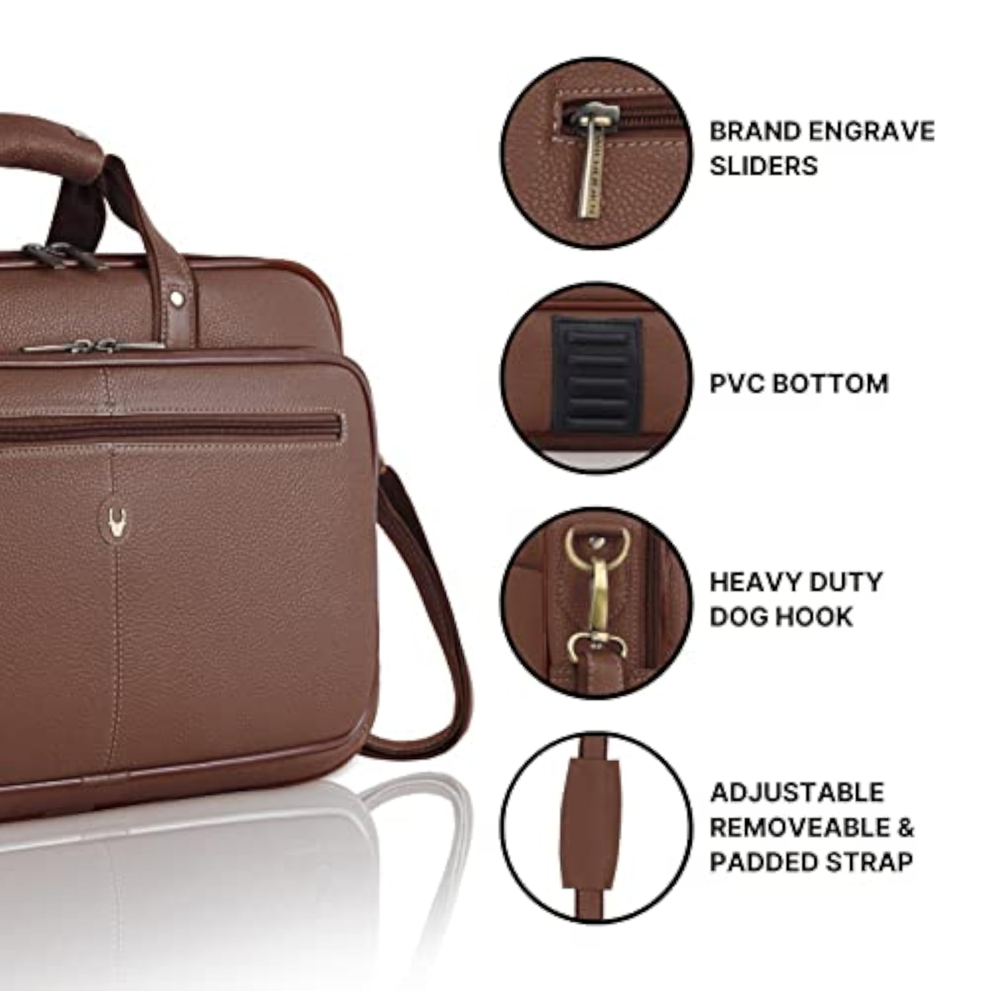 Leather 15 Inch Laptop Messenger Bag For Men