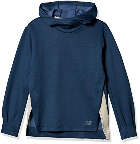 New Balance Women's Q Speed Run Crew Hoodie, Stone Blue Heather, M