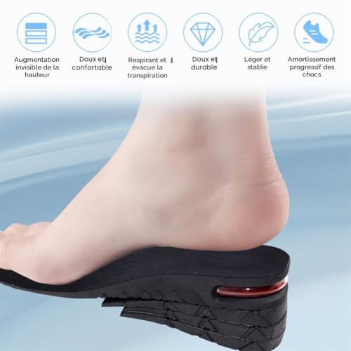 Hauteur Augmentation Semelles,Semelle Rehaussante,Chaussures Augmenter Talon,Semelles de Talon d'Augmentation,Talonnette Grandissante,3-7.5cm Semelle Intérieure Amortissante – vue 2