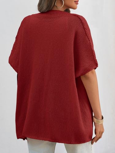 Image of Saodimallsu Womens Short Sleeve Cardigan Sweaters Button Down Lightweight Knit Cardigans
