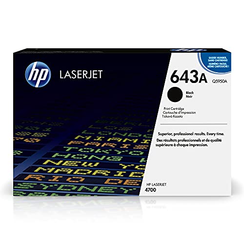 HP 643A Black Toner Cartridge | Works with HP Color LaserJet 4700 Series | Q5950A