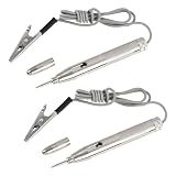 2 Stück Auto Spannungsprüfer Kfz mit Krokodilklemme, 65 cm Kabel Prüflampe Kfz 12V, Tragbarer Prüflampe 12V Stift für Autos, Motorräder, Boote, Zuverlässiges Kfz Prüflampe 12V Diagnosewerkzeug