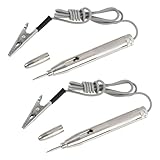 2 Stück Auto Spannungsprüfer Kfz mit Krokodilklemme, 65 cm Kabel Prüflampe Kfz 12V, Tragbarer Prüflampe 12V Stift für Autos, Motorräder, Boote, Zuverlässiges Kfz Prüflampe 12V Diagnosewerkzeug