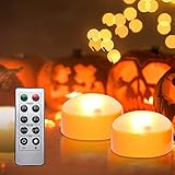 QIDEA LED Pumpkin Lights with Remote and Timer, Battery Operated Bright Flickering Flameless Candle
