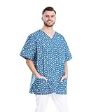 Dieckhoff® Unisex Kasack 'Wuppertal' Bakterie – Bequemer Schnitt & praktische Taschen – Ideal für Krankenhaus & Pflege – Kasack Baumwolle Damen, Herren – Zertifiziert nach Oeko-TEX® Standard 100