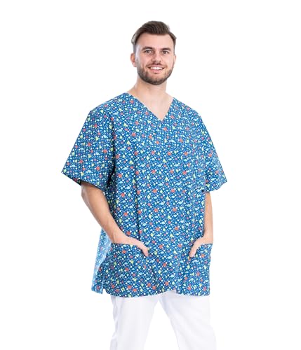 Dieckhoff® Unisex Kasack 'Wuppertal' Bakterie – Bequemer Schnitt & praktische Taschen – Ideal für Krankenhaus & Pflege – Kasack Baumwolle Damen, Herren – Zertifiziert nach Oeko-TEX® Standard 100