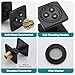 LOCALAND Solid Brass Shower Body Spray Jets, High Pressure Body Jets for Shower, Square Shower Massage Spray Jets, Bathroom Upgrade Wall Mount Spa Jet for Shower, 4PCS, Matte Black