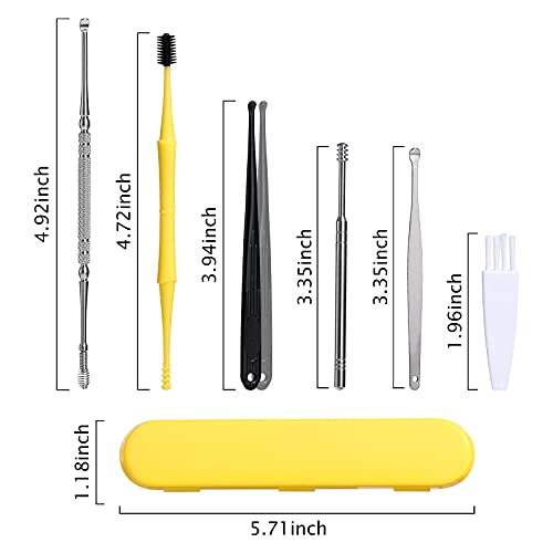 Jpnk Ear Pick Earwax Removal Kit 7 Pcs, Ear Cleansing Tool Set, Portable Soothing & Anti-Itch Earwax Cleaner Tool With Cleaning Brush And Storage Box #TOP5