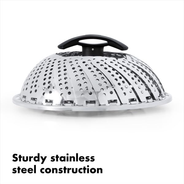 oxo good grips stainless steel steamer with extendable handle