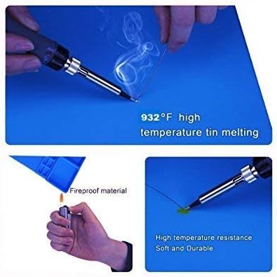 Vista 7 de Alfombrilla de soldadura resistente al calor 932 F magnética de silicona para reparación electrónica para teléfono celular, computadora, placa PCB