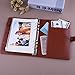 Antner A5 Binder 6 Ring Refillable Notebook Planner Cover for A5 Refill Paper, PU Leather Small Binder Budget Planner Photocard Holder Loose Leaf Personal Organizer with Magnetic Buckle, Brown