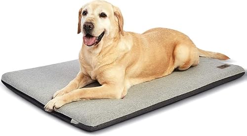 Panku Large 36Inch Dog Bed, Dog Crate Pad, Durable Washable Waterproof Bed Crate Mat, Memory Foam Soft Outdoor Crate Bed, Calming Dog Bed (Grey, 36X23X2) #TOP10