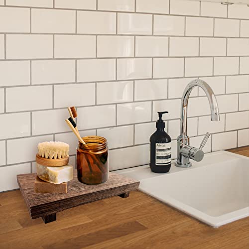 Wood Soap Stand Wooden Riser For Bathroom Home Kitchen Sink Holder Farmhouse Wooded Tray For Plant Holder Rustic Table Decor For Bottles Candles Jewelry #TOP3