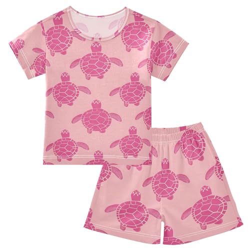 ALAZA Hipster Sea Turtle Pajamas Short Sleeve 2 Piece Sleepwear Top and Bottom Pajama Set Unisex