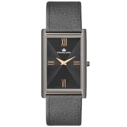 Franklord Vintazh Lite Square Super Slim Series Analog Watch for Men | Luxury & Premium Wrist Watch | Square Shape Grey Dial with Leather Strap | Ultra-Slim Design for Mens Fashion & Everyday Wear (B0CLVJMXW9) Amazon Price History, Amazon Price Tracker