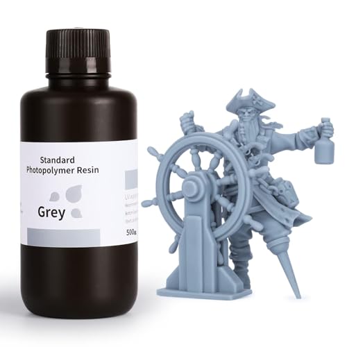 Image of ELEGOO 3D Printer Rapid Resin LCD UV-Curing Resin 405nm Standard Photopolymer Resin for LCD 3D Printing 500Gram Grey